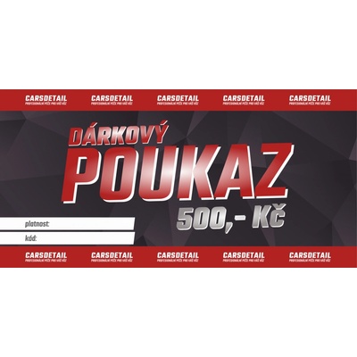 Carsdetail Dárkový poukaz v hodnotě 500,- Kč