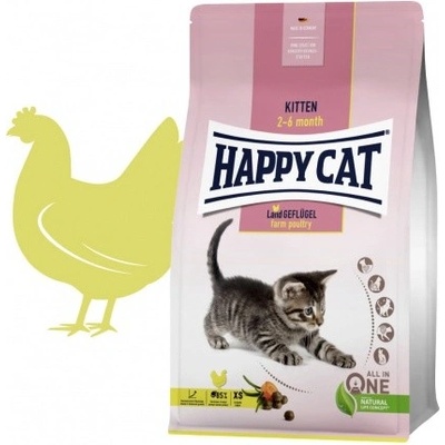 Happy Cat Kitten Land Geflügel Drůbež 300 g