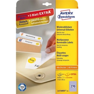 AVERY L4730REV-25 17, 8x10mm прибиращ се етикет 8100pcs (L4730REV-25)