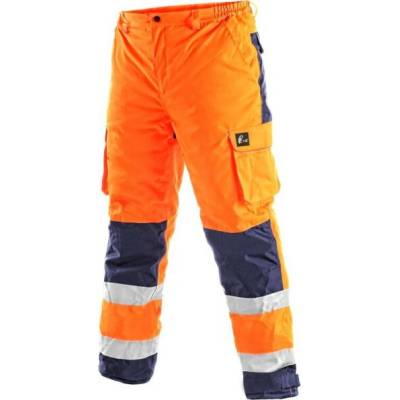 CXS Cardiff kalhoty do pasu výstražné zateplené oranžová fluor/modrá
