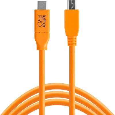 Tether Tools CUC2415-ORG USB-C na 2.0 Mini-B 5-Pin, 4,6m, oranžový