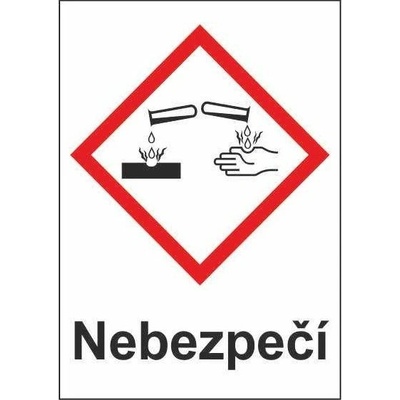 Korozivní – nebezpečí (GHS05) 148x210 mm tabulka samolepka