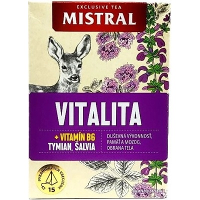Baliarne obchodu Mistral Vitalita s vitamínom B6 ymianom a šalviou 15 ks