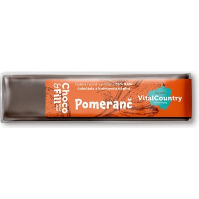 Choco & Fill plněná čokoláda 65 % Pomeranč 30 g