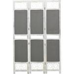 vidaXL Параван за стая, 3 панела, сив, 105x165 cм, текстил (338554)