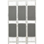 vidaXL Параван за стая, 3 панела, сив, 105x165 cм, текстил (338554)