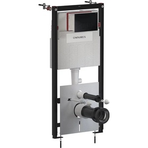 Omnires Комплект казанче за WC с рамка Omnires StrongFrame и бутон Minimal, черен мат (STFWC1M-RBLM)