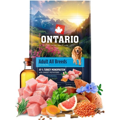 Ontario Adult All Breeds Monoprotein Turkey & Sweet Potatoes 0,75 kg