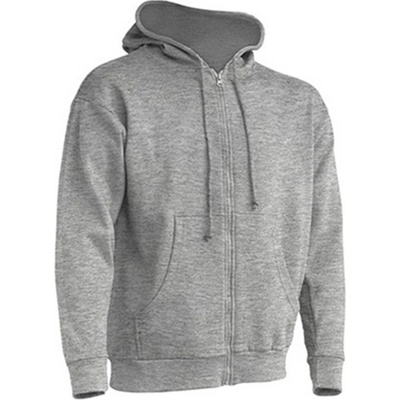 na zip hooded šedý melír