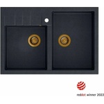 Quadron Вградена композитна мивка Quadron Unique, Bill 120 черно - медно 90x62 см (HCQB9062U8_PVDC1) Мивка за вграждане