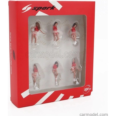 SPARK SPARK MODEL MODEL FIGURES SET 6X GRID GIRLS 1990s PINK RED 1/43 43AC023
