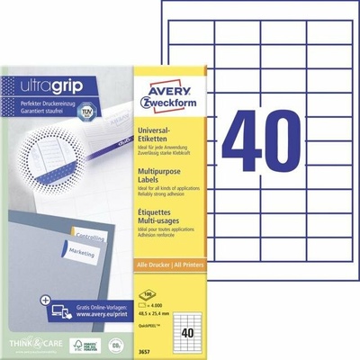 avery zweckform Etikety univerzálne 48,5x25,4mm Avery A4 100 hárkov