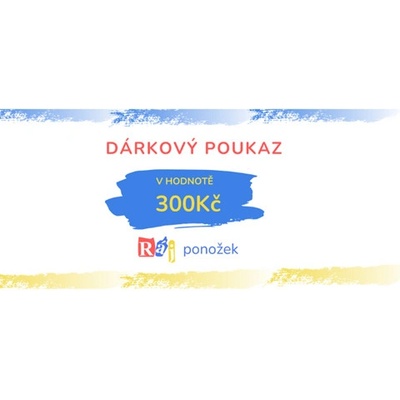 Dárkový poukaz z RÁJE PONOŽEK - 300 Kč poukázka 300Kč