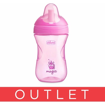 Chicco hrnček pokročilý so slamkovým náustkom 266 ml ružový