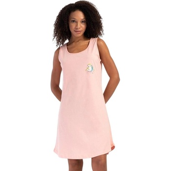 Памучна нощница в бебешко розов цвят с таралежче