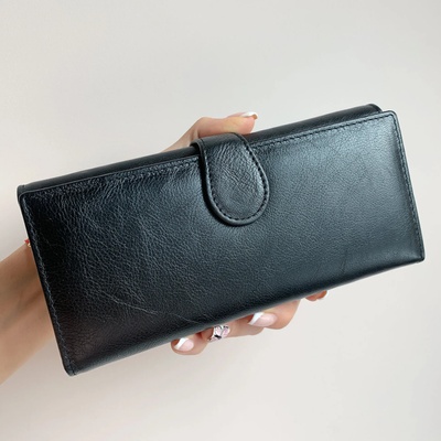 Черно Портмоне естествена кожа модел В031-1