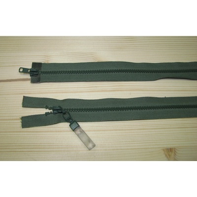 Kostenný zips zelená 3mm deliteľný obojsmerný 65cm