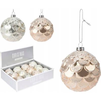 H&S Decoration Vianočná guľa zdobená vianočná guľa 8 cm 12 ks