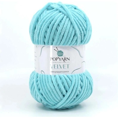 POPYARN Pletací příze Velvet B027 - modrá