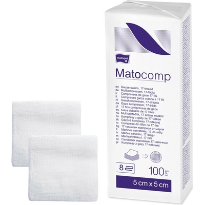 Matocomp komprese z gázy 5 x 5 cm 100 ks