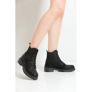 Johns Athletic Дамски боти с връзки ptk014 - Черни #403877 (403877_Черно)