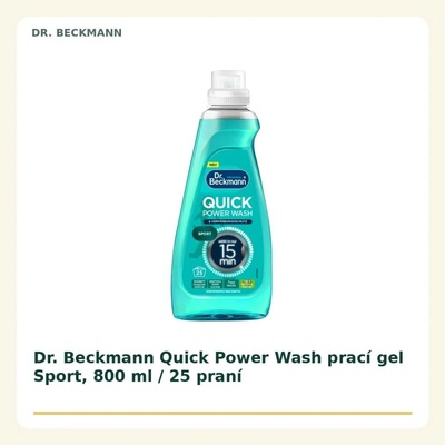 Dr. Beckmann Quick Power Wash prací gel Sport 800 ml 25 PD