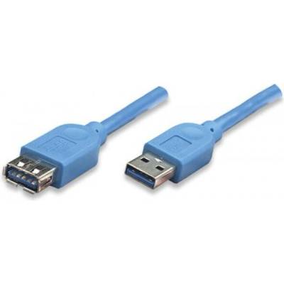 Techly ICOC-U3-AA-10-EX USB 3.0 A M/F USB, 1m, modrý
