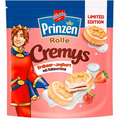 Prinzen Rolle Cremys sušenky s jahodovo-jogurtovým krémem 172 g