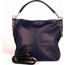 Kožená tmavěkabelka na rameno i crossbody 7733 modrá