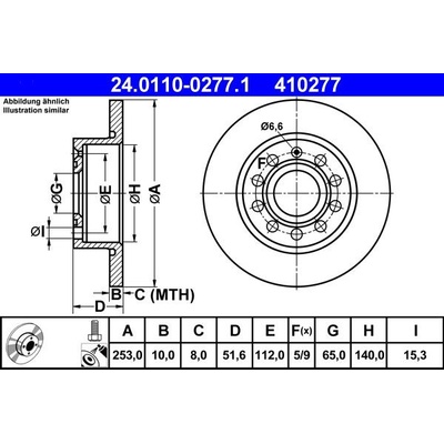 Brzdový kotouč ATE 24.0110-0277 (AT 410277) | Zboží Auto