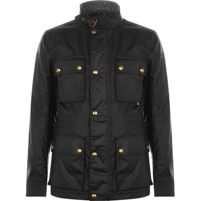 BELSTAFF Яке BELSTAFF Men's Fieldmaster Water and Wind Resistant Cotton Long Sleeve Wax Jacket - Black