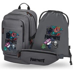 Baagl SET 3 Cubic Fortnite Squad: раница, торба, кръстна чантичка GRS BAAGL | Siv | Момчешки | UNI