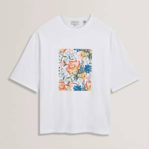 Ted Baker Тениска с щампа Ted Baker Ted Baker Graphic Print Tee - White
