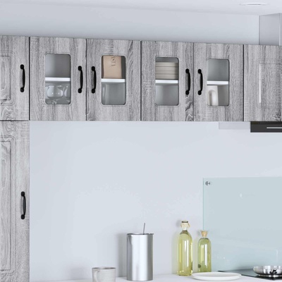vidaXL Панел за миялна машина Kalmar 2 pcs Сив Сонома 60 x 31 x 40 см (884627)
