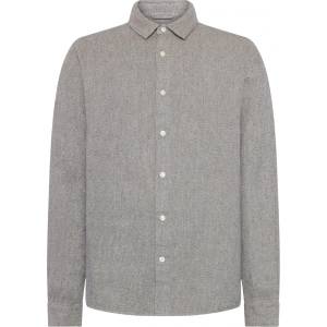 KnowledgeCotton Apparel Мъжка риза с копчета KnowledgeCotton Apparel Regular Fit Dobby Look Shirt - Light Feather Gray - размер XXL (033-2929-0315)