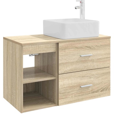 vidaXL Комплект мебели за баня 2 pcs Дъб сонома Инженерна дървесина (3403882)