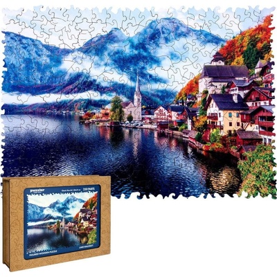 Puzzler Dřevěné Halštatské jezero Rakousko 250 dílků