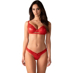 Obsessive Aliosa 2-pcs Set Red S/M