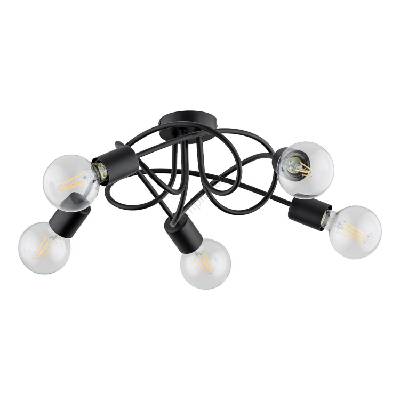 Полилей за повърхностен монтаж BOSTON 5xE27/15W/230V черен (ALF63192)