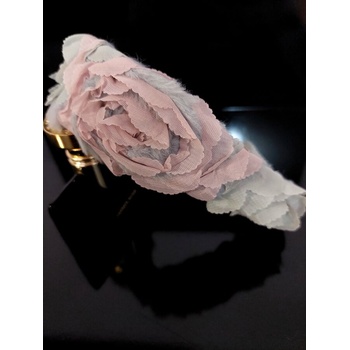Radi handmade Диадема с розов и сив тюл и пух (809)