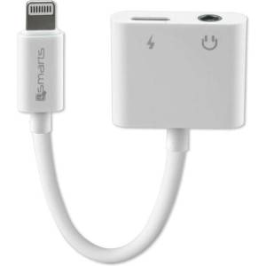 4smarts Адаптер 4smarts разцепващ Lightning на Lightning + 3.5mm AUX, бял (KAT06916)