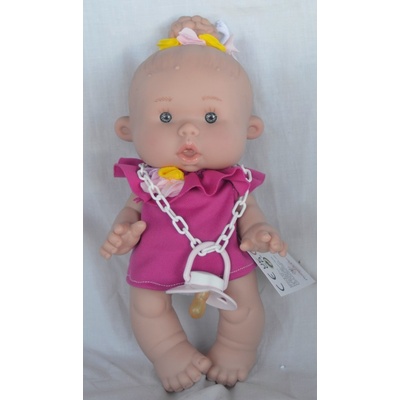 Marina & Pau holčička Mimi v tmavě růžových šatech Nenonetes Nenotes 26 cm