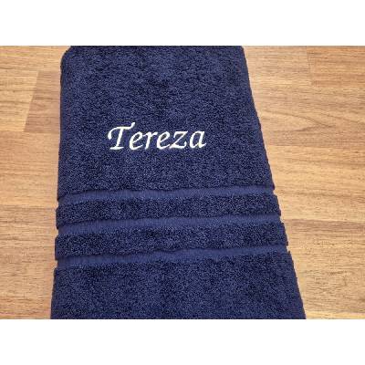 Povlečení Plus osuška se jménem Tereza 70 x 140 cm tmavě modrá
