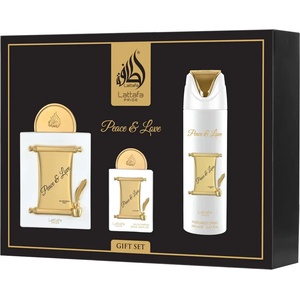 LATTAFA Pride Peace & Love комплект Парфюмна вода 100 ml + Парфюмна вода 20 ml + Дезодорант 200 ml