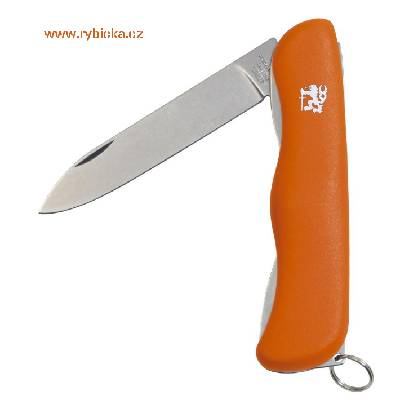 Zavírací nůž Mikov PRAKTIK 115-NH-1/AK ORANŽOVÝ (Na přání značení čepele LASEREM! Oblíbený zavírací nůž s pojistkou liner lock. Volitelně lze k noži dokoupit kožené šité pouzdro černé nebo hnědé.)