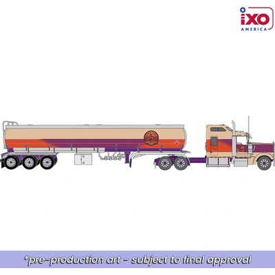 IXO Kenworth W900 1976 s návěsem Béžová/Fialová 1:64