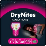 Huggies Нощни пелени гащи Huggies Drynites - За момиче, 4-7 години, 17-30 kg, 10 броя (5029053527581) - baby