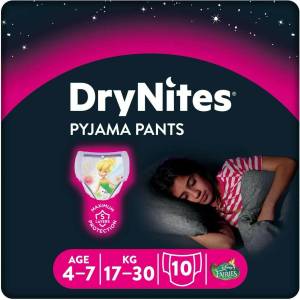 Huggies Нощни пелени гащи Huggies Drynites - За момиче, 4-7 години, 17-30 kg, 10 броя (5029053527581) - baby