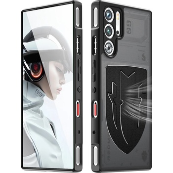 ZTE nubia Red Magic 9 Pro 5G Shield калъф с охлаждане - Liquid Silicone + PC, черен / сребрист