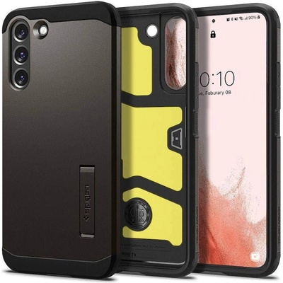 Spigen Tough Armor Case - хибриден кейс с най-висока степен на защита за Samsung Galaxy S22 (сив)